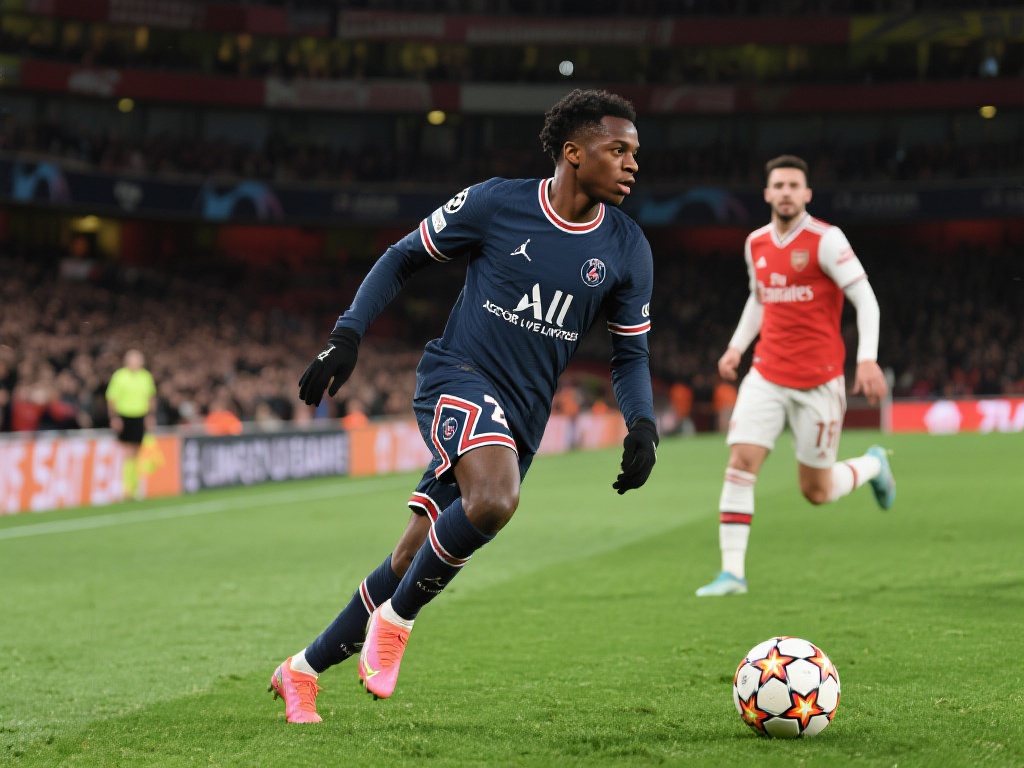 登贝莱劲射建功 巴黎客胜阿森纳再创辉煌 当绿茵场上最耀眼的明星相遇,总能碰撞出精