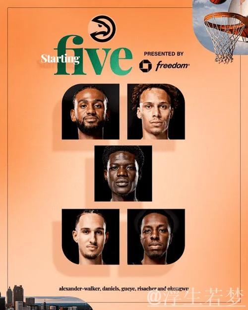 老鹰首发阵容：奥孔古、约翰逊、沃克、里萨谢、丹尼尔斯